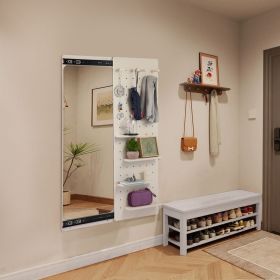 Wall Mounted Full Length Mirror, Full Body Mirror with Shelf, Full Body Mirror with Hook Wall Mounted Mirror with Multifunctional Design Panel Wall Mounted Full Length Mirror, Full Body Mirror with Shelf, Full Body Mirror with Hook Wall Mounted Mirror with Multifunctional Design Panel